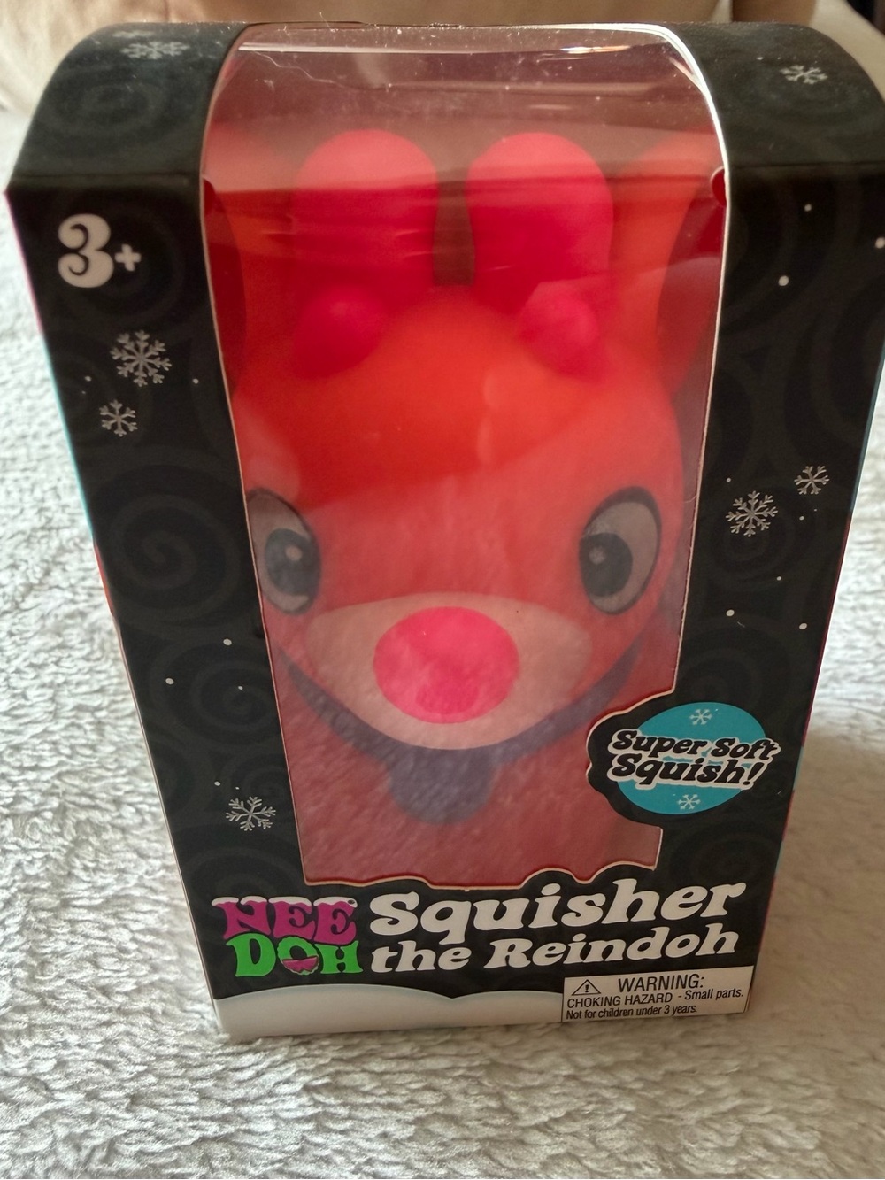 Very rare - NeeDoh Squisher the Reindoh Plush - Red and pink